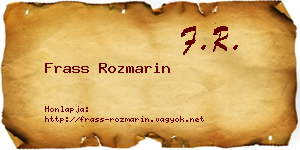 Frass Rozmarin névjegykártya